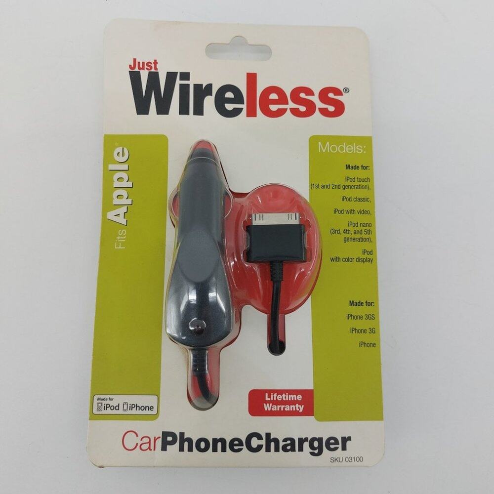 Just Wireless Car Charger for iPhone 3GS, 3G, iphone Black iPod Touch 1st 2nd